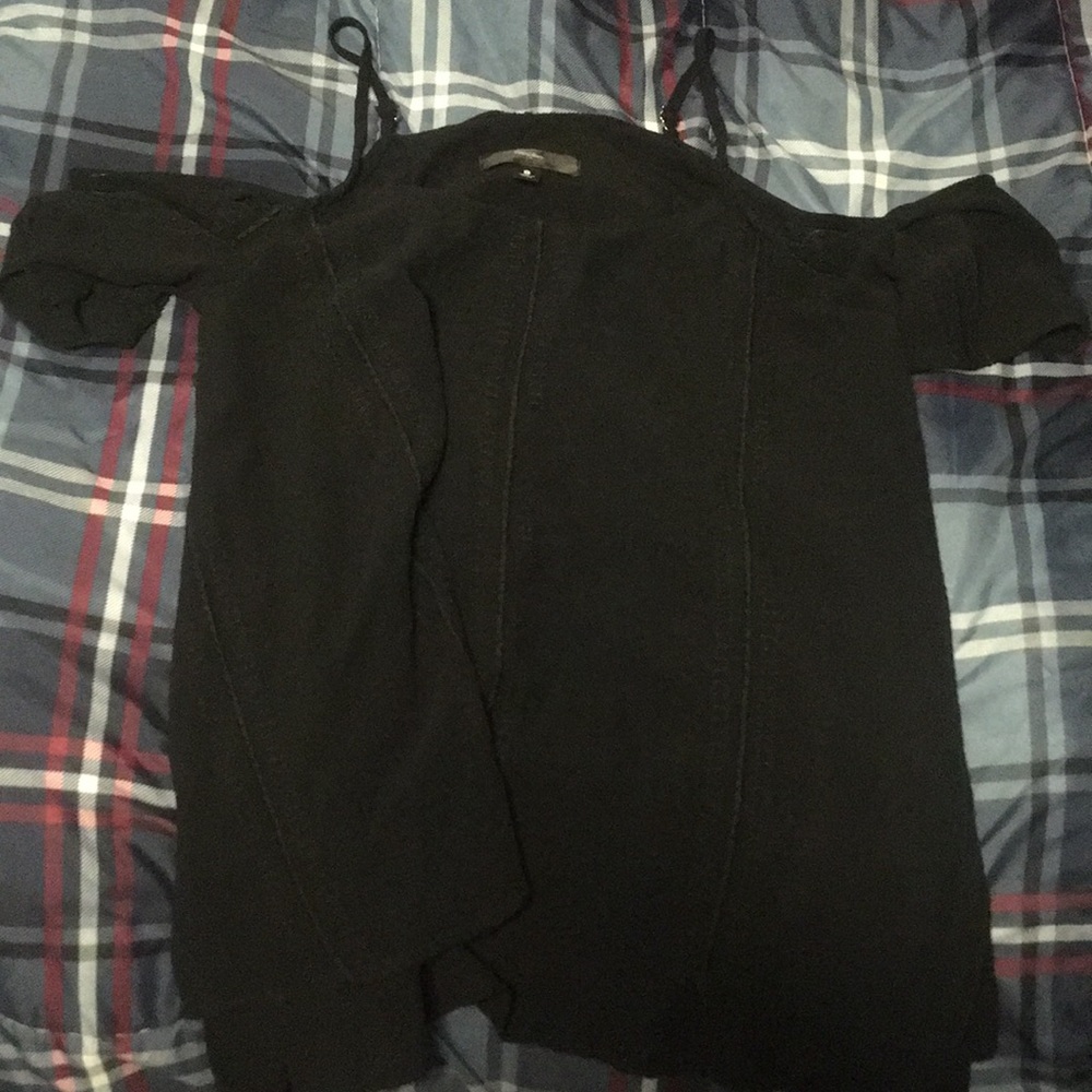 Flowy black off the shoulder shirt with straps